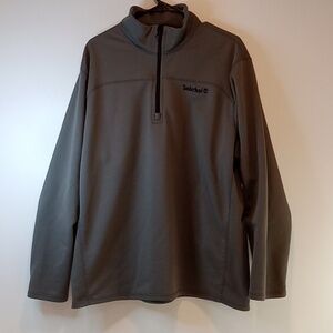 Timberland 1/4 Zip Pullover Fleece Jacket Long Sleeve Gray Men's Sz XL EUC NICE!
